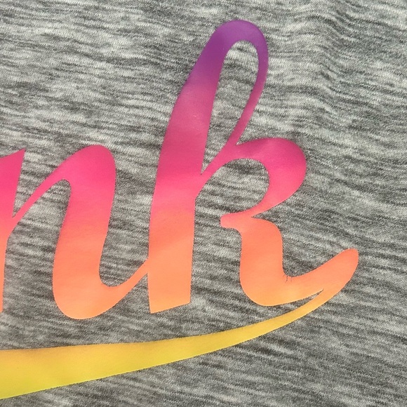 Victoria's Secret PINK Ombre Logo Heathered Gray Pullover - Picture 7 of 8